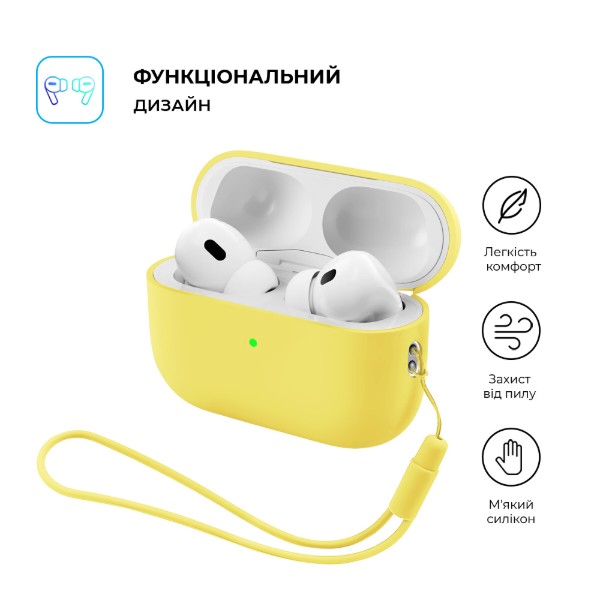 Фото - Чехол для наушников Armorstandart Silicone Case with straps for Apple AirPods Pro 3 Yellow (ARM91288)